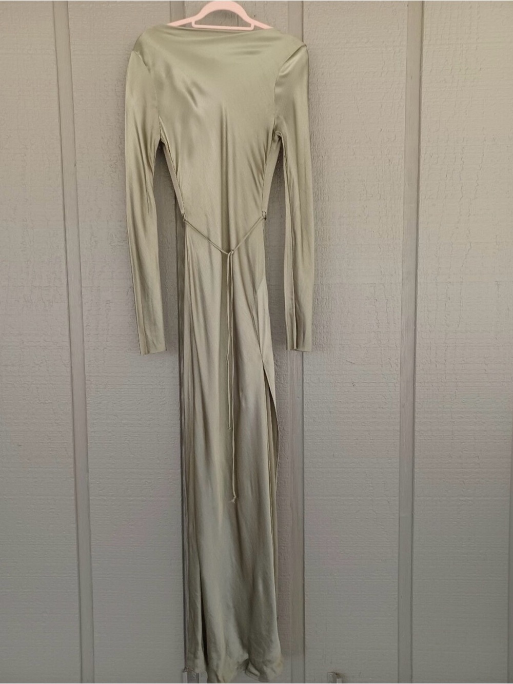 Bec And Bridge Moon Dance Long Sleeve Maxi Dress Size 6 Cocktail Slit In Sage